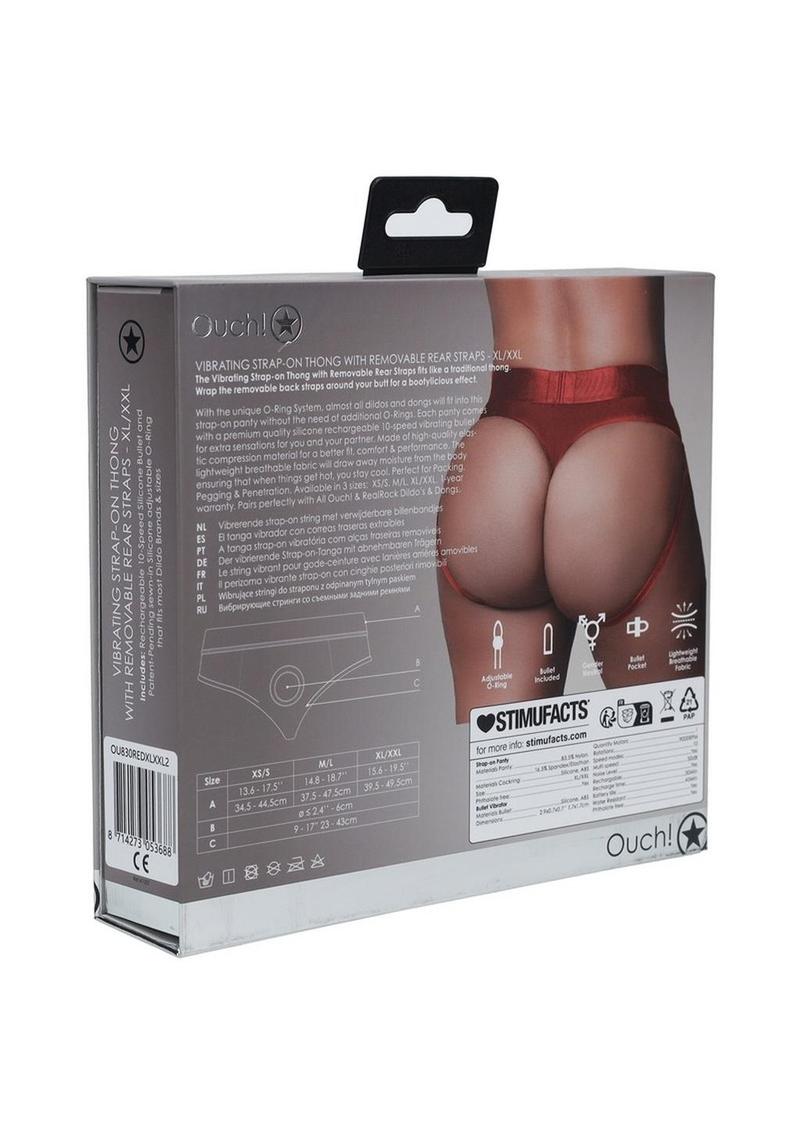 Ouch! Vibrating Strap-On Thong Rechargeable